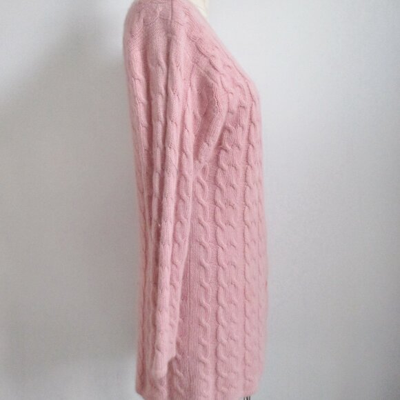 Dusty Rose Pink Angora Blend Cardigan Long Length Sooo Soft and Cuddly - Picture 4 of 6